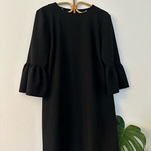 Zara Black  Dress with Ruffle Sleeves